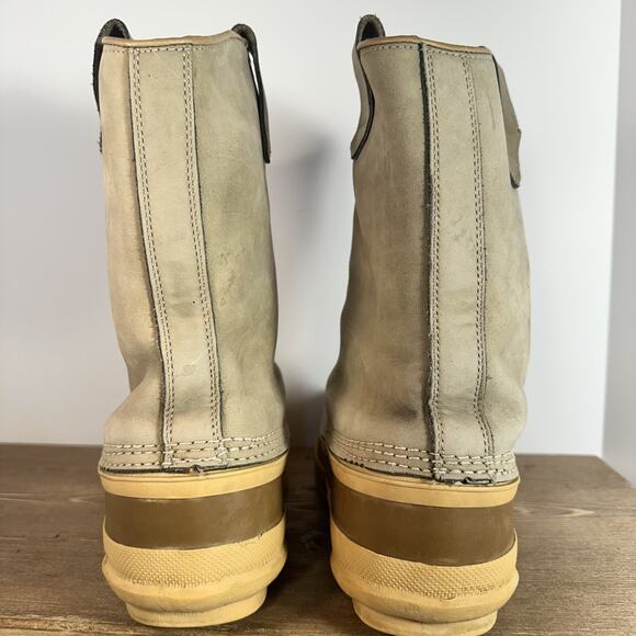 VTG Sorel Kaufman Pawnee Boots Mens 8 Canada Leather Rubber Pac Winter Pull On main image 8